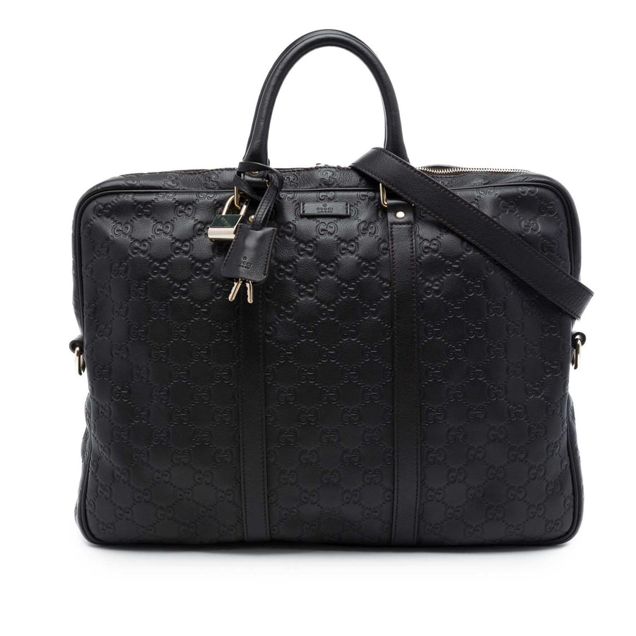 Gucci Ssima Business Bag Pre-Loved Dark