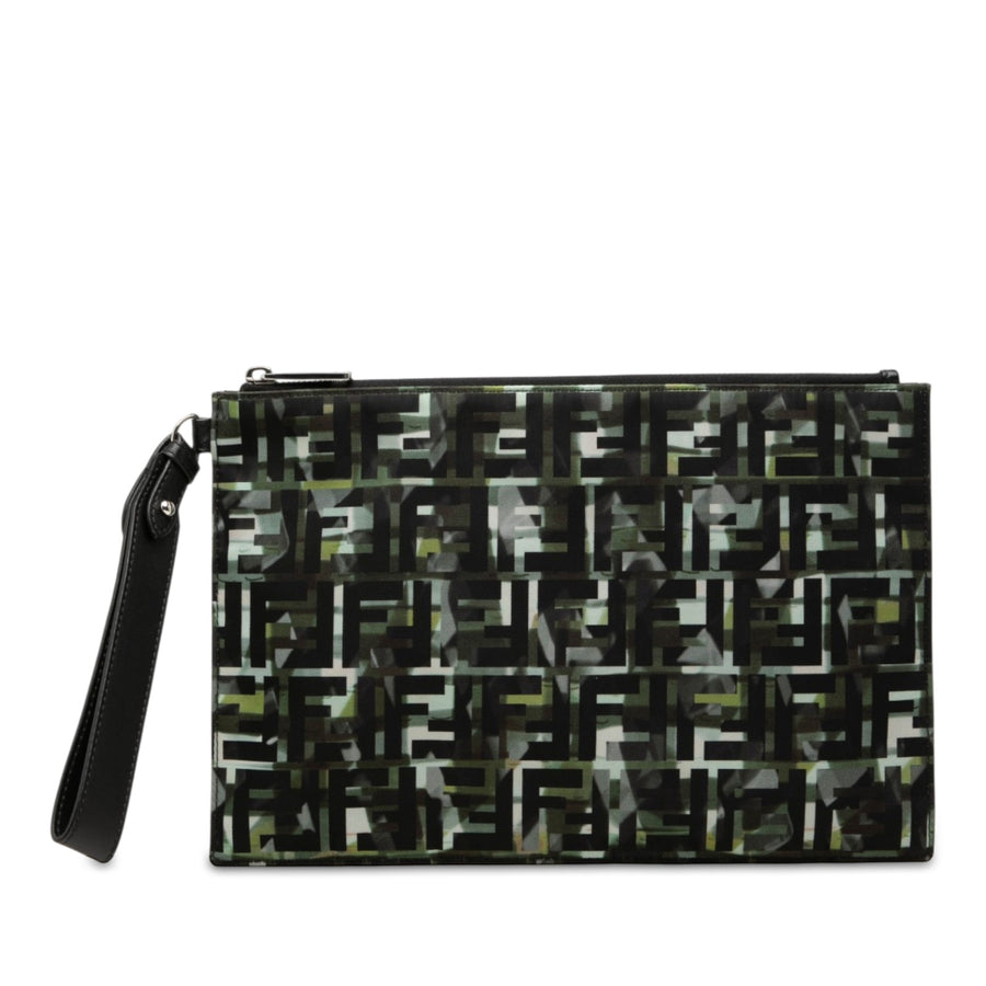 Fendi Ff Nylon Camouflage Wristlet Pouch