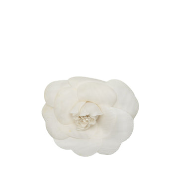 Chanel Camellia Brooch Metal White