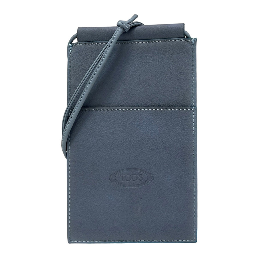 Tod's Blue Gray Leather Shoulder Bag
