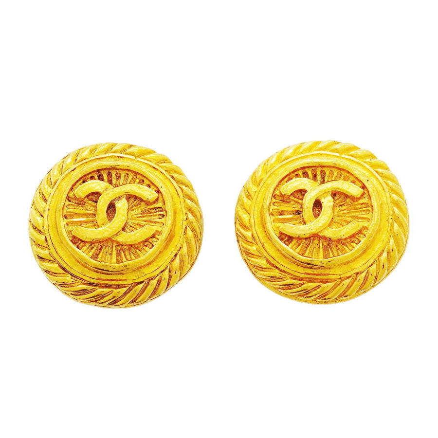 Chanel Cc Logo Circle Clip-On Earrings