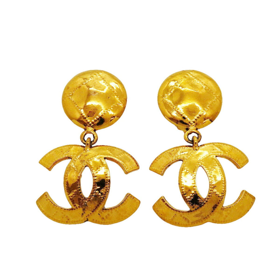 Chanel Cc Logo Clip-On Earrings Metal
