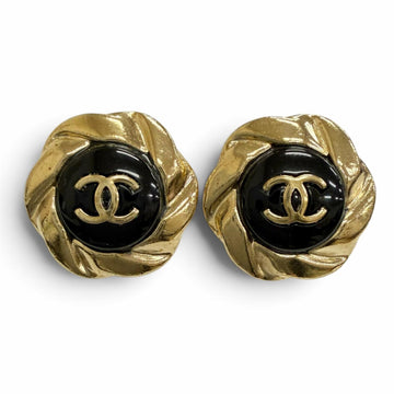 Chanel Cc Logo Clip-On Earrings Gold-