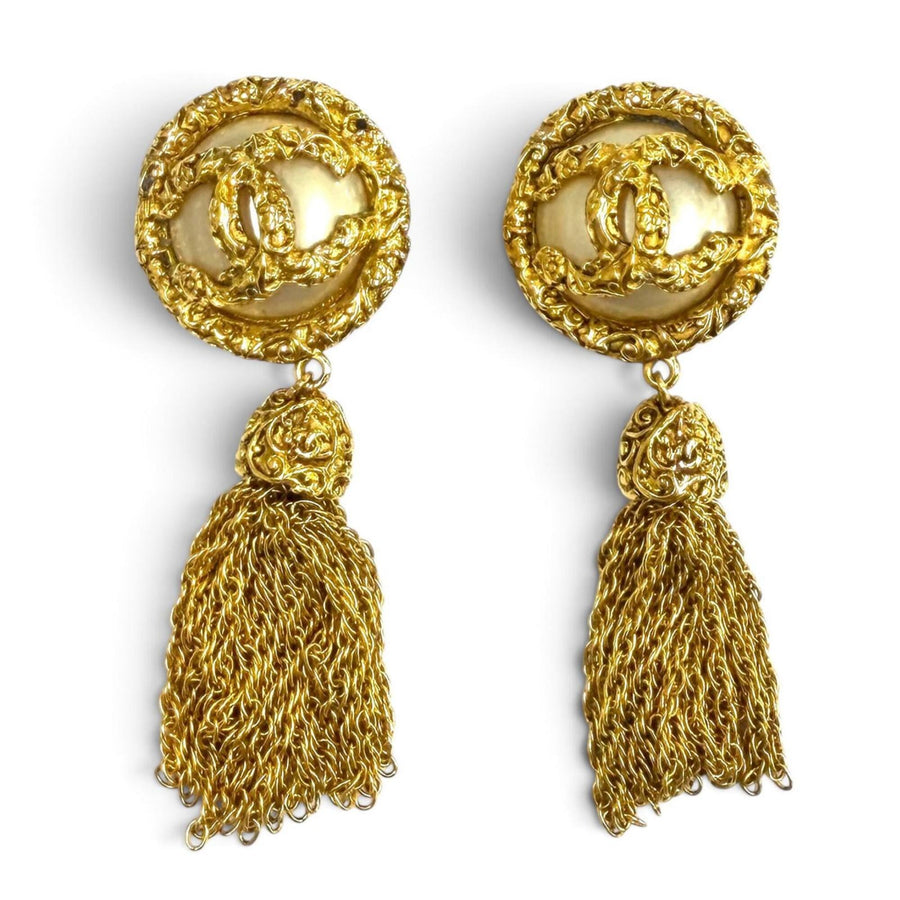 Chanel Cc Logo Clip-On Earrings Metal