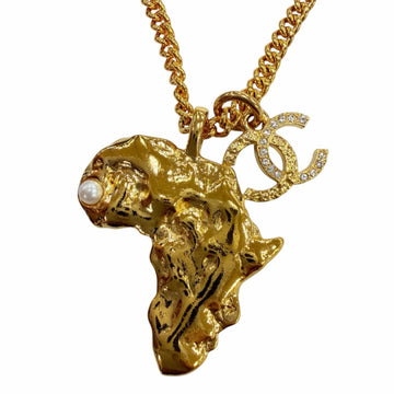 Chanel Cc Logo Pendant Necklace Gold-