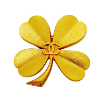Chanel Cc Logo Clover Brooch Metal