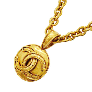 Chanel Cc Logo Circle Pendant Necklace