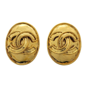 Chanel Cc Logo Oval Clip-On Earrings