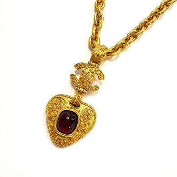 Chanel Cc Logo Chain Heart Pendant
