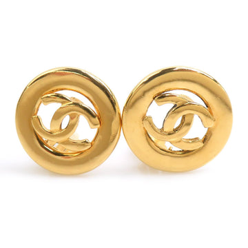 Chanel Cc Logo Clip-On Earrings Gold-