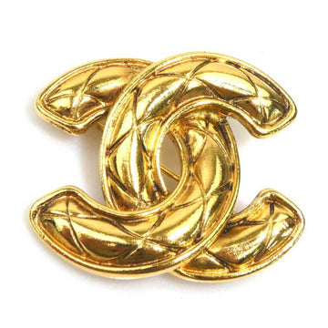Chanel Cc Logo Brooch Gold-Tone Metal