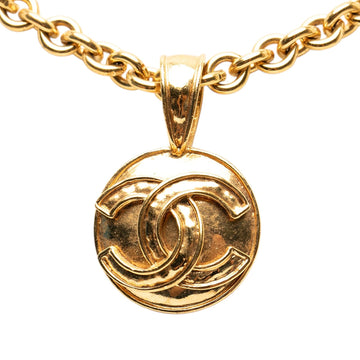 Chanel Cc Gold Plated Round Pendant