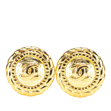 Chanel Gold Plated Cc Button Clip On