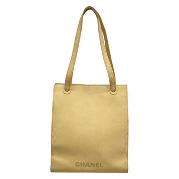 Chanel Beige Calfskin Tote Bag Gold