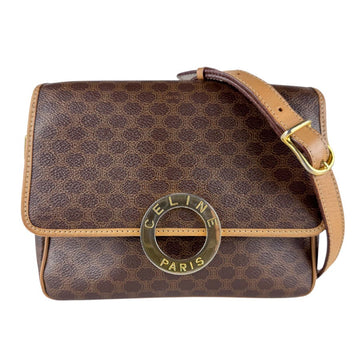 Celine Shoulder Bag Brown Pvc
