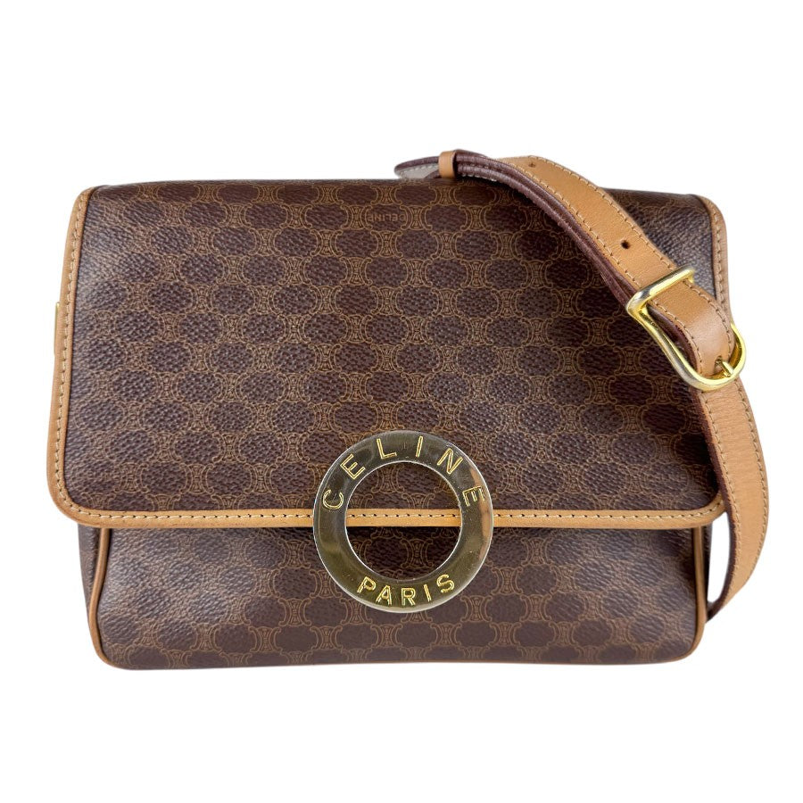 Celine Shoulder Bag Brown Pvc