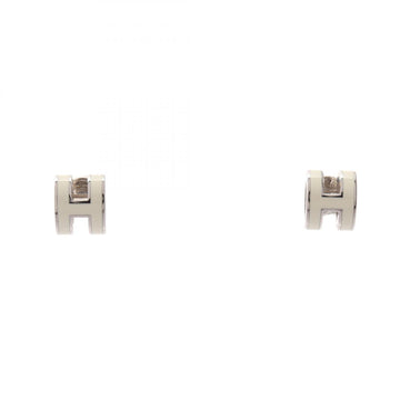 Hermes Mini Pop H Pierced Earrings Metal