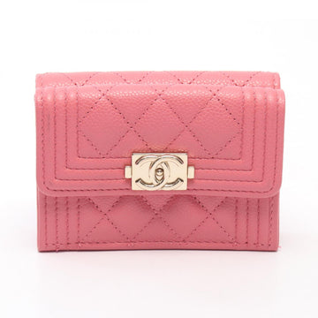 Chanel Boy Tri-Fold Wallet Grained
