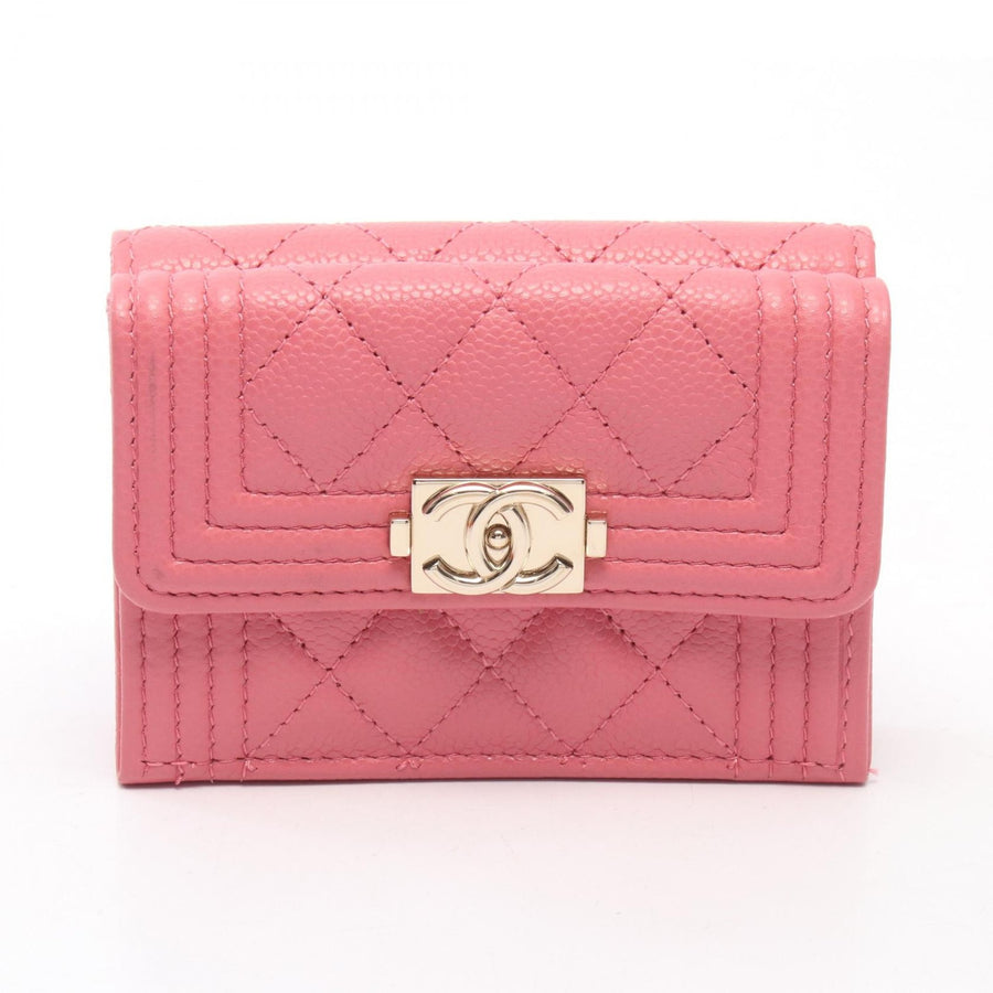 Chanel Boy Tri-Fold Wallet Grained