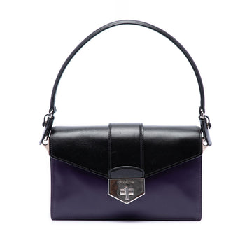 Prada Bicolor Box Calf Turnlock Satchel