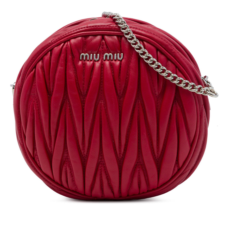 Miu Matelasse Nappa Round