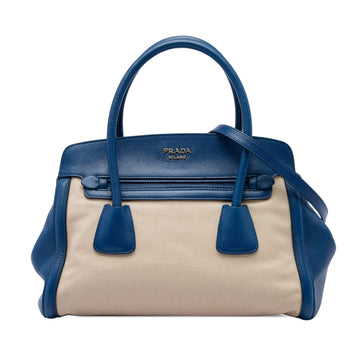 Prada Saffiano Cuir Trimmed Canapa