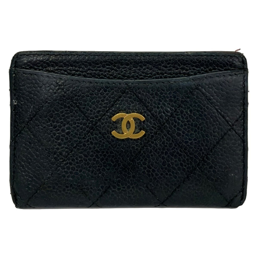 Chanel Matelasse Black Calfskin Card