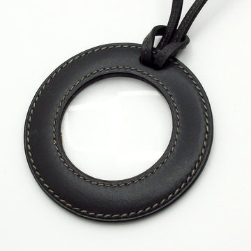 Hermes Dark Gray Leather Necklace