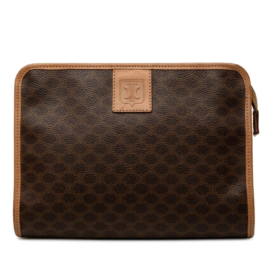 Celine Macadam Coated Canvas Clutch Pre-