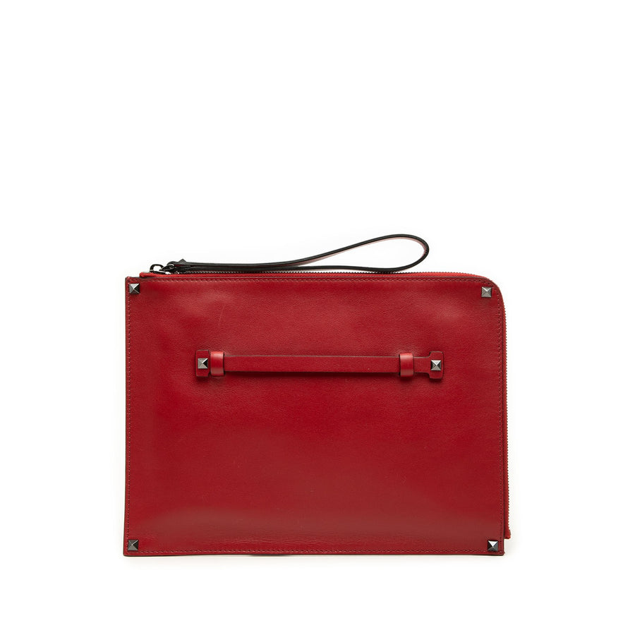 Valentino Leather Rockstud Wristlet