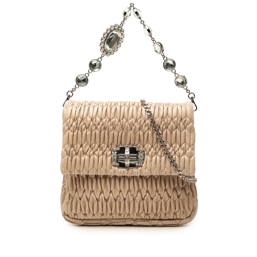 Miu Matelasse Nappa Crystal