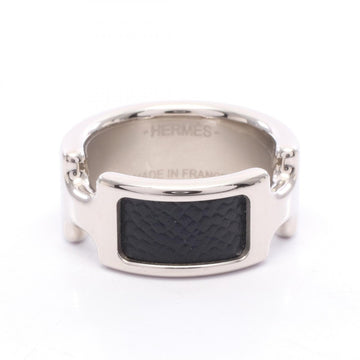 Hermes Olymp Pm Ring Leather Metal Black