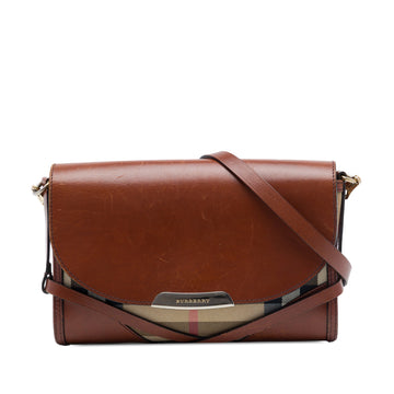 Burberry Leather And House Check Canvas
