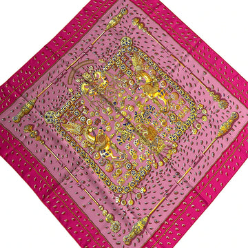 Hermes Carre 90 Pink Gold Scarf