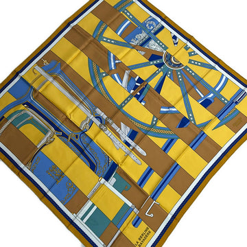 Hermes Carre 90 Yellow Blue Scarf