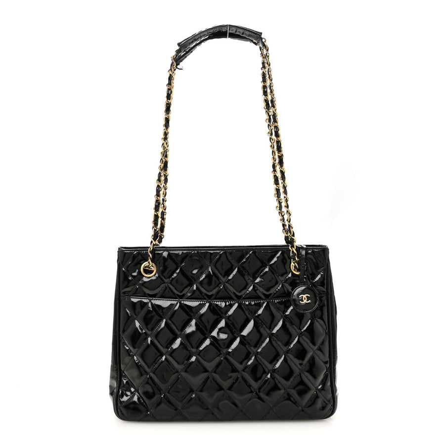 Chanel Patent Quilted Shopping Tote