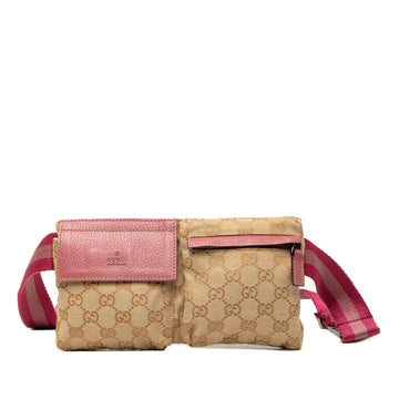Gucci Gg Canvas Web Double Pocket Belt