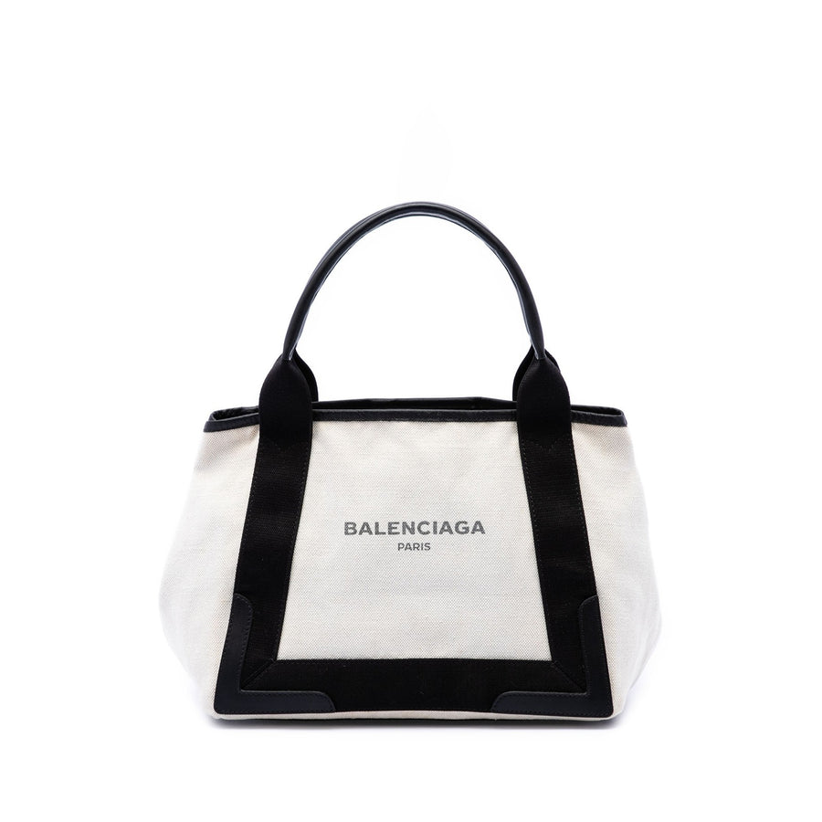Balenciaga Canvas Navy Cabas Tote S Pre-
