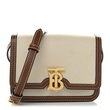 Burberry Canvas Calfskin Mini Tb Bag