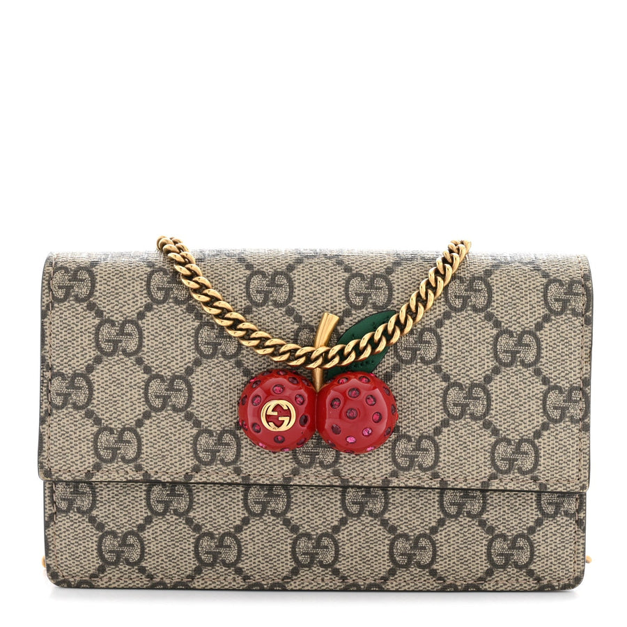Gucci Gg Supreme Mini Cherry Chain Bag