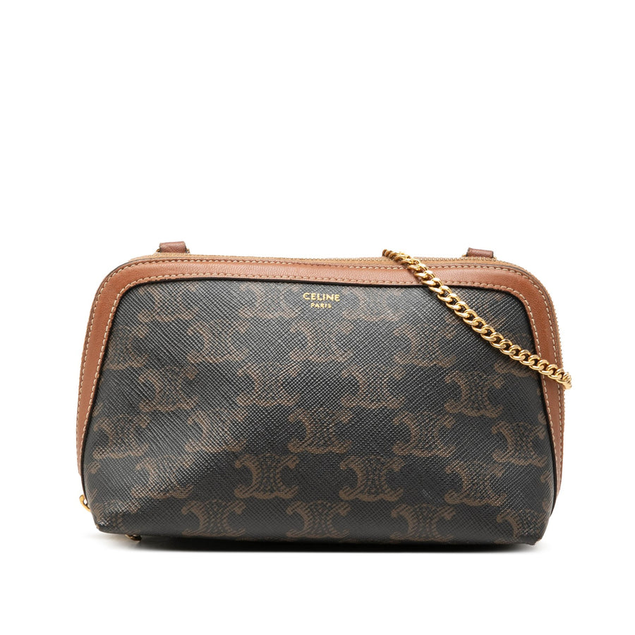 Celine Triomphe Coated Canvas Clutch On