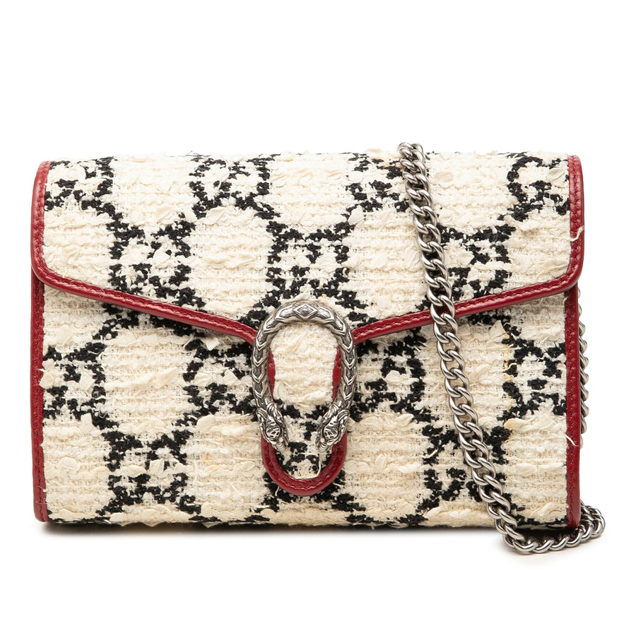 Gucci Gg Tweed Dionysus Wallet On Chain