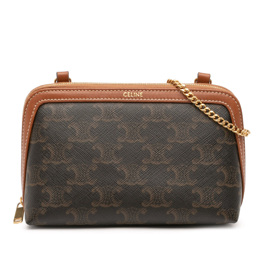 Celine Triomphe Coated Canvas Clutch On