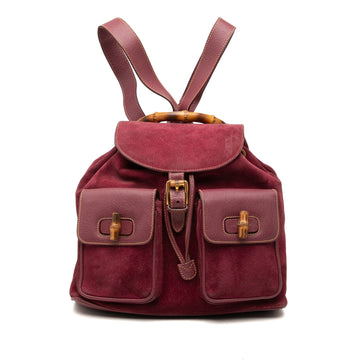 Gucci Large Suede Bamboo Drawstring