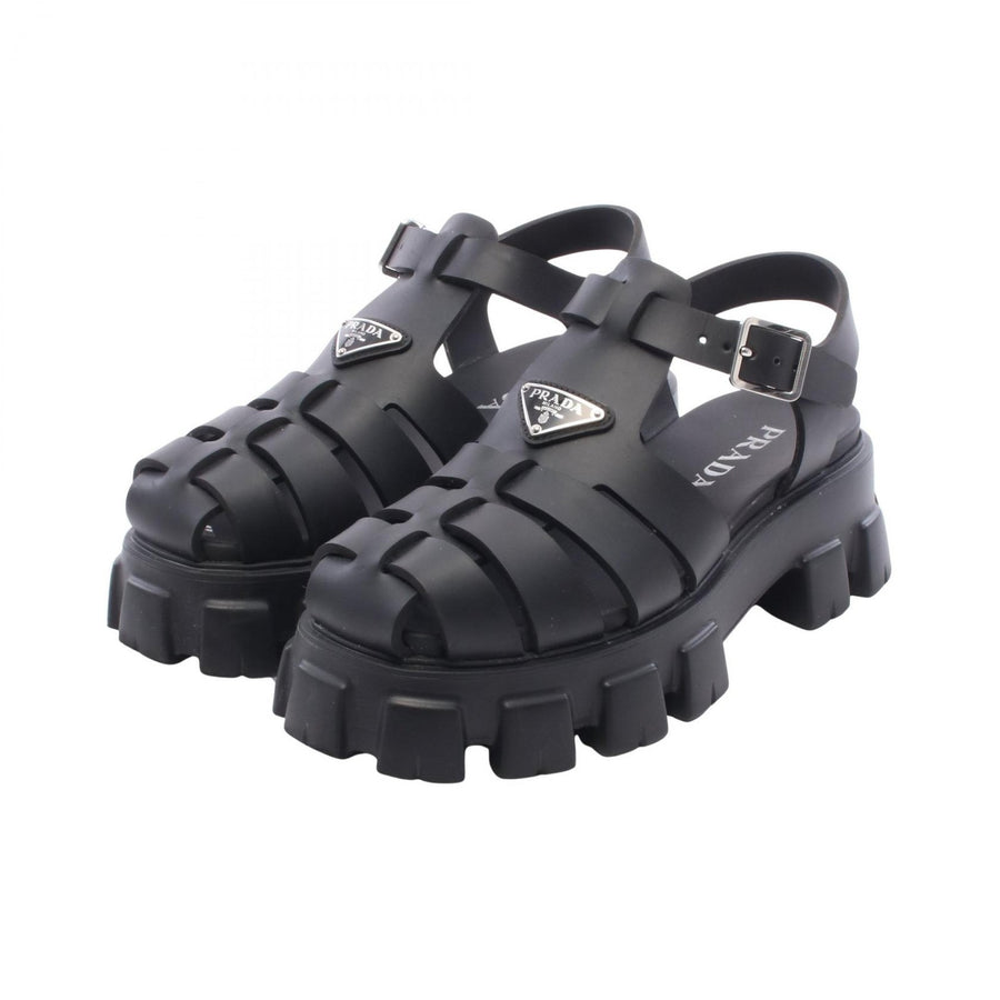 Prada Monolith Triangle Logo Sandals