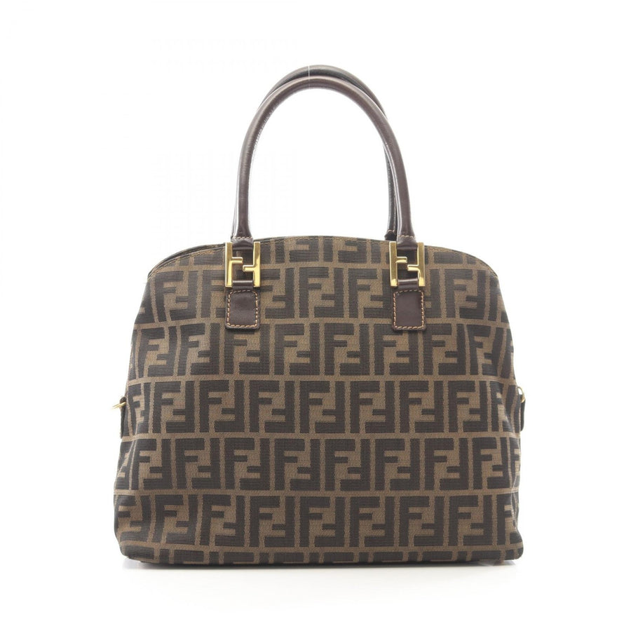 Fendi Zucca Handbag Canvas Leather Brown