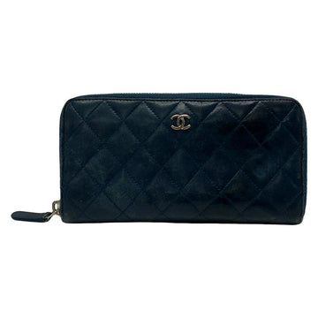 Chanel Matelasse Dark Navy Lambskin Long