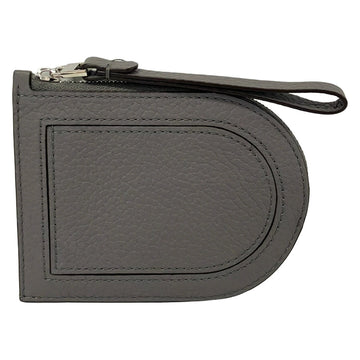Delvaux Dark Gray Leather Coin Case