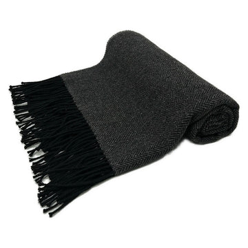 Hermes Gray Black Cashmere Scarf