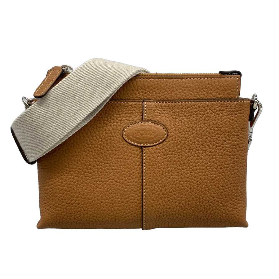 Tod's Di Leather Shoulder Bag Brown Calf